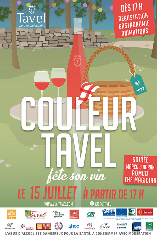 Affiche Couleur Tavel 2023 - Samedi 15 juillet 2023