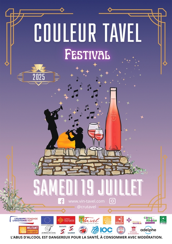 Affiche Festival Couleur Tavel 2025 - Samedi 19 juillet 2025